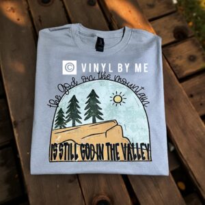 Gray DTF the god on the mountain Gildan tee