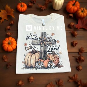 Cream give thanks to the lord tee