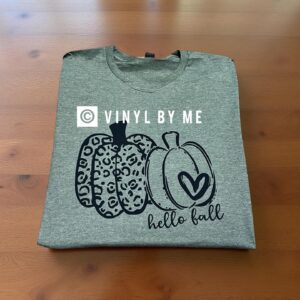 Green hello fall leopard pumpkin tee
