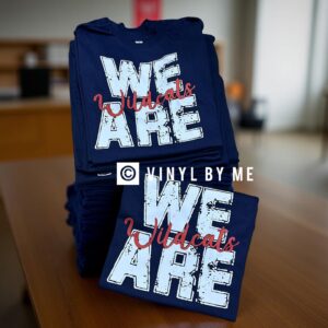Navy we are wildcats tee