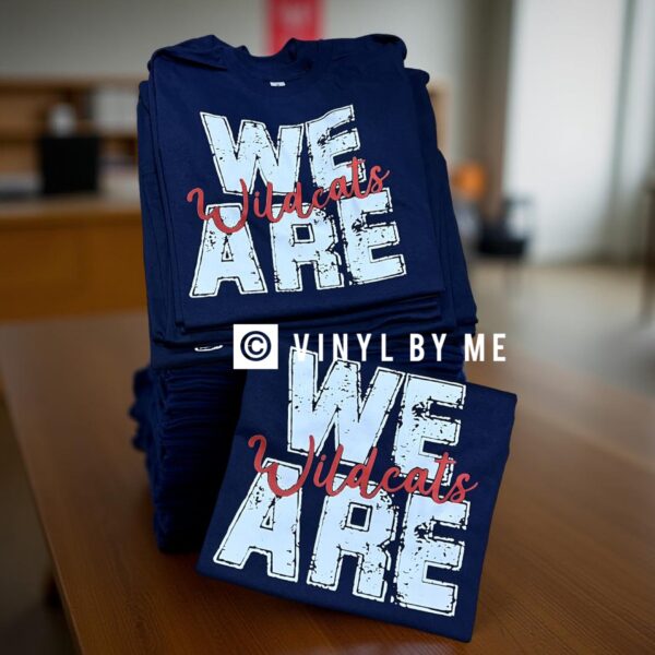 Navy we are wildcats tee