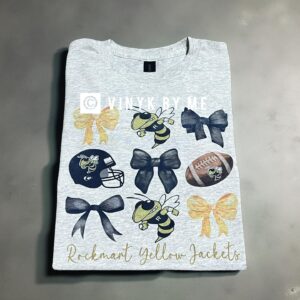Ash rockmart yellow jackets bow tee