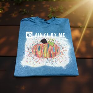 Teal paint splatter pumpkin tee