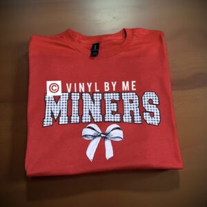 Red top Miners bow tee