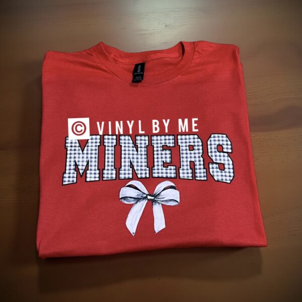 Red top Miners bow tee