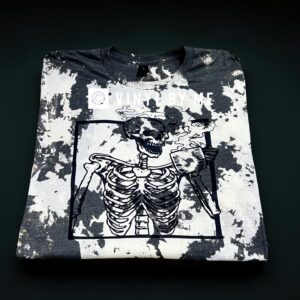 Acid washed Skull coffee tee