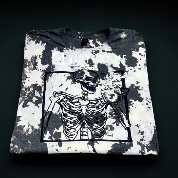Acid washed Skull coffee tee