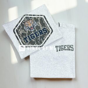 Ash Camo front and back Tigers tee