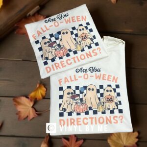 Cream Fall O Ween directions tee