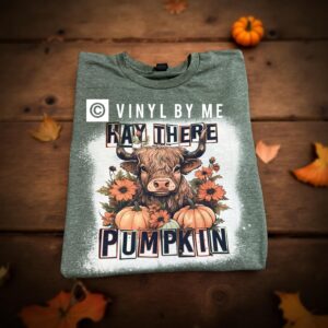 Hay there pumpkin green bleached tee