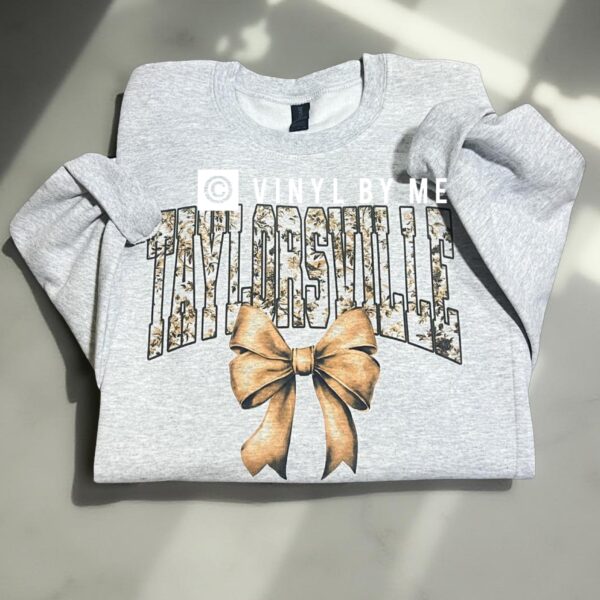 Taylorsville ash floral bow sweatshirt