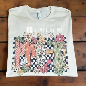 Retro floral Pre-K cream tee