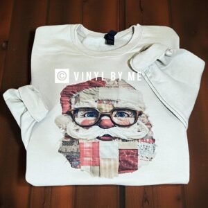 Tan quilted Santa sweatshirt