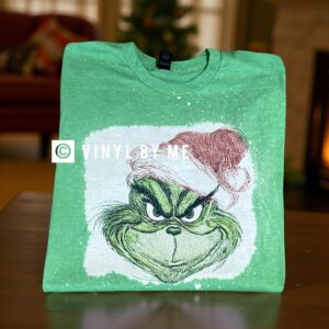 Bleached green face tee