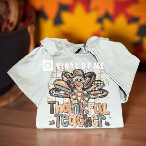 Tan thankful teacher sweatshirt