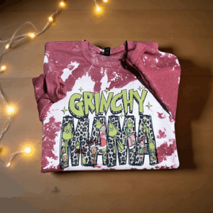 Acid washed Grinchy Mama sweatshirt