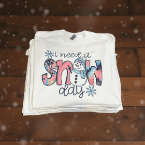 White longsleeve I need a snow day