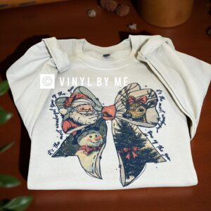 Tan Christmas Santa bow sweatshirt