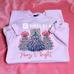 Pink merry and bright sweatshirt
