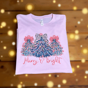 Pink Merry & Bright tee