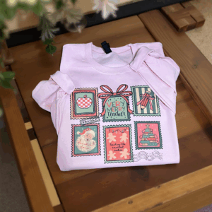 Pink teacher stamp sweatshirt