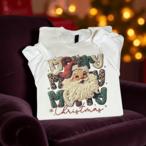 White Santa merry sweatshirt