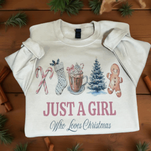 Tan just a girl who loves Christmas sweatshirt