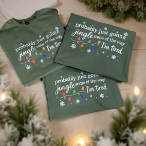 Military green jingle all the way tee