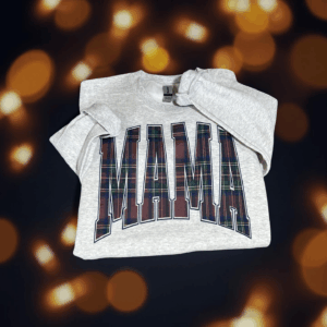 Christmas plaid Mama sweatshirt