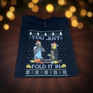 You just fold it black tee