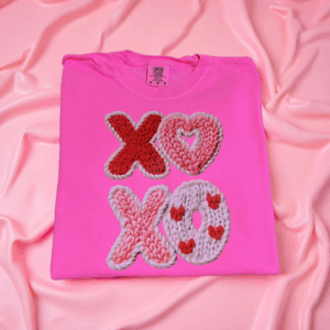 Hot pink xoxo comfort color tee