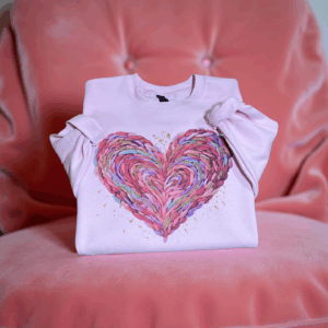 Pink swirl heart sweatshirt