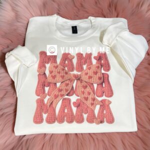 White Faux bow Mama sweatshirt