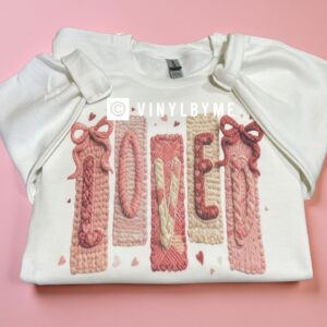 White loved heart sweatshirt