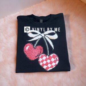 Black cherry checkered tee