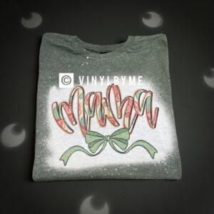 Green bleached floral painted mama tee