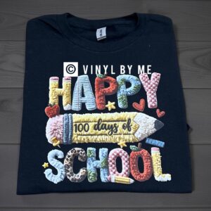 Black 100th day of school tee