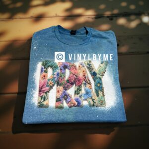 Teal bleached pray tee