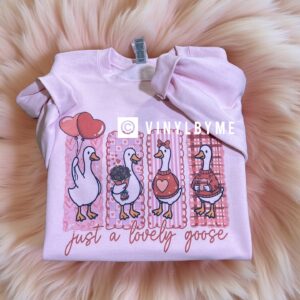 Pink just a lovely goose sweatshirt