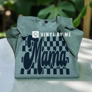 Heathered green checkered mama sweatshirt