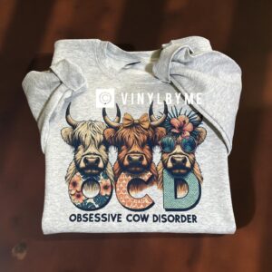 OCD highland cow ash sweatshirt