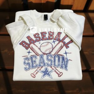 White vintage baseball season sweatshirt
