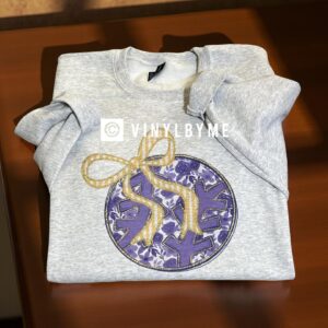 Ash purple and gold ball bow sweatshirt