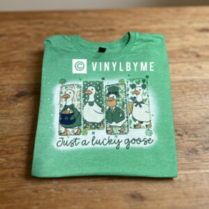 Green bleached lucky goose tee