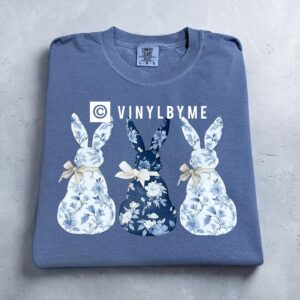 Blue Jean floral bunny tee comfort color