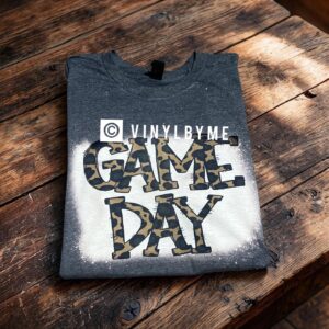Gray bleached leopard game day tee