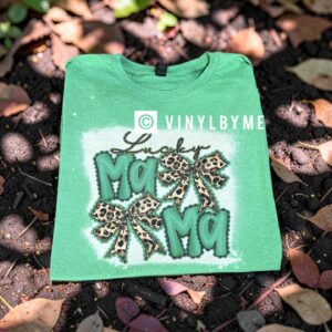 Green bleached lucky Mama tee