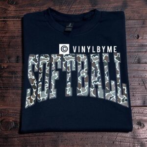 Black camo softball tee