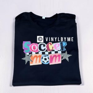 Black Retro soccer mom tee