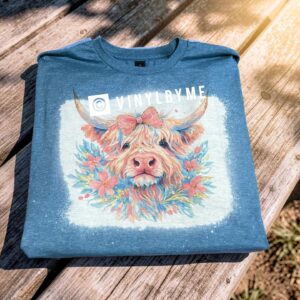 Teal pastel cow tee